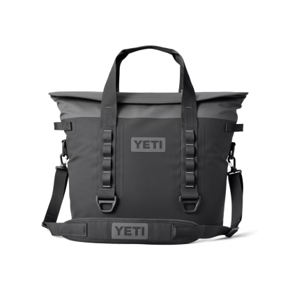 The new and improved Hopper M30 soft cooler. Completely re-engineered with MagSheild Access, the extra-wide  mouth top stays open when needed.