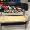 Custom built wakeboard bench. Liquid Force wakeboard bench.