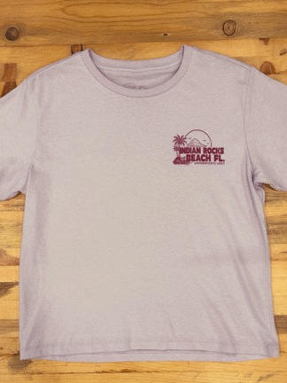 Watersports West x Stoefs Costal Classic Women's Tee. Women's Lavender Surf Tee Shirt. Comes in Small, Medium, Large and Extra Large.