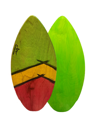 This wooden skimboard is handcrafted & resin. Unlike any wood skimboard on the market. At 47 inches its able to support a rider from 40 - 220 lbs. 