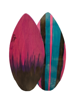 This wooden skimboard is handcrafted & resin. Unlike any wood skimboard on the market. At 47 inches its able to support a rider from 40 - 220 lbs. 