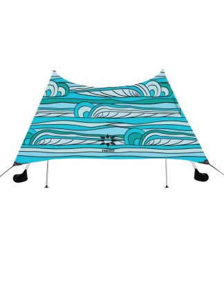 Neso's signature beach tent, anchored with sand or rocks, designed for ultimate ease. Includes - Carrying bag, 2 rust-proof aluminum poles, 4 anchor bags.