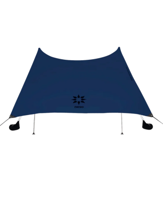 Neso's signature beach tent, anchored with sand or rocks, designed for ultimate ease. Includes - Carrying bag, 2 rust-proof aluminum poles, 4 anchor bags.