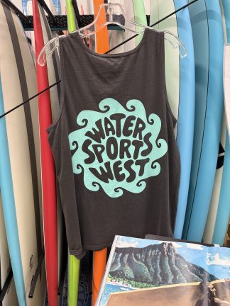Watersports West X Yesterday's Radial Wave Men's Tank. Men's Smoke Tank. Available in Small, Medium, Large, Extra Large and XXL.
