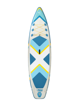 This inflatable paddleboard features a displacement hull design that cuts through the water for smooth, effortless tracking and outstanding stability.