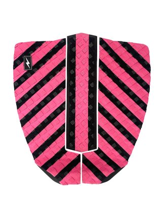 Zap Spark Traction Tail Pad - Pink/Black. The Zap Spark Tail Pad is a 3-piece traction set using a superior 3M adhesive and designed to fit most skimboards